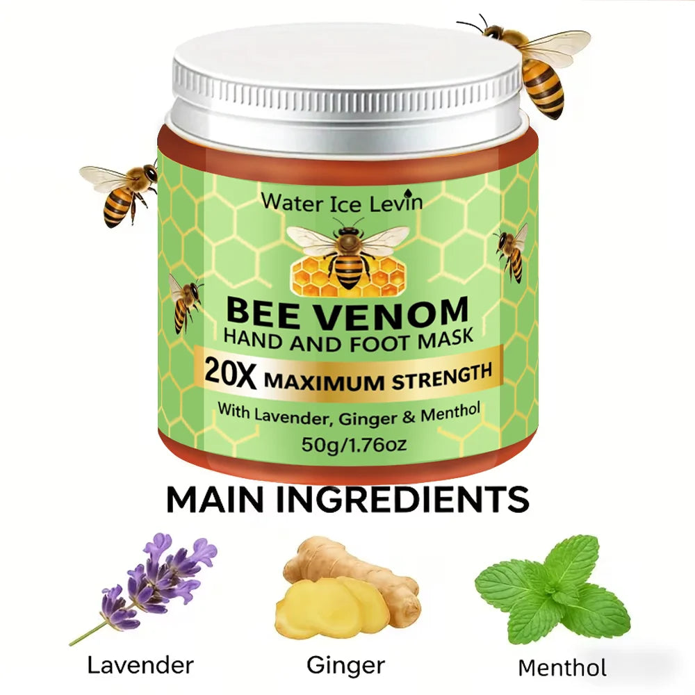 Water Ice Levin Bee Venom Hand And Foot Mask 50g Lavender Ginger Infused Moisturizing Firming Nourishing Dry Skin Care Mask Qme