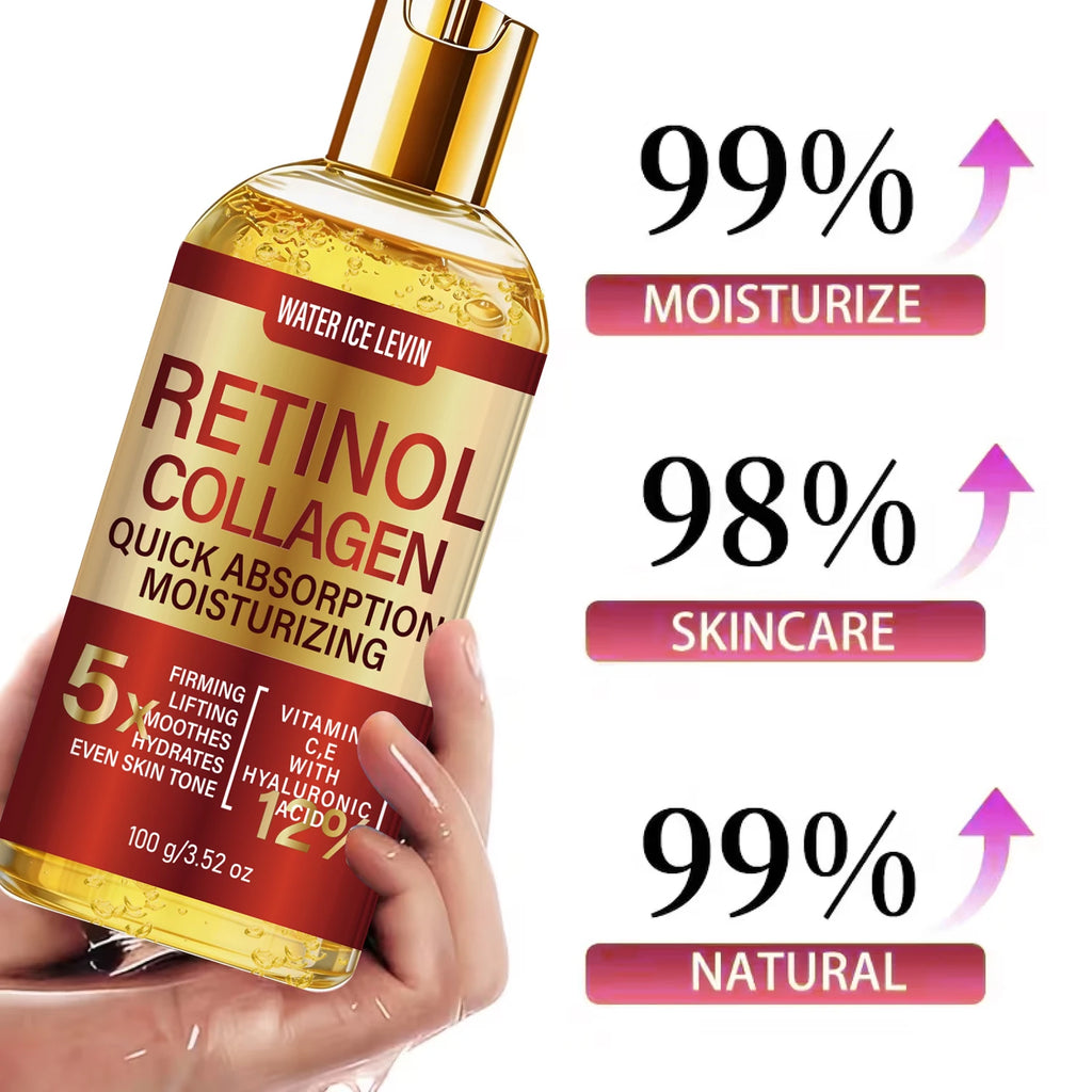 Moisturizing Retinol Body Oil with Collagen, Quick Absorption for Smooth Skin Qme