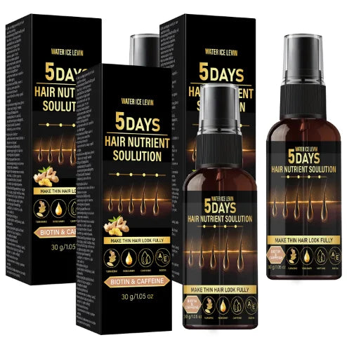 Biotin & Caffeine Hair Care Oil - Rosemary, Turmeric Infused, 5 Days Hair Nutrient Solution for Thicker Hair Qme YELLOW 30g