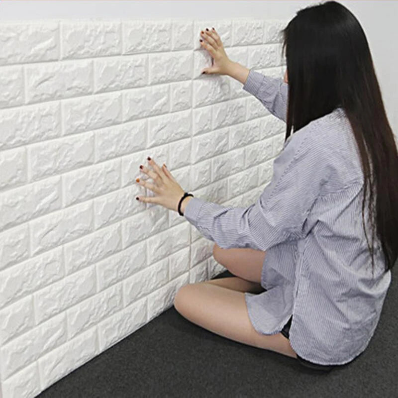 3D Foam Wall Stickers Retro Wallpaper Ceiling Self Adhesive Qme