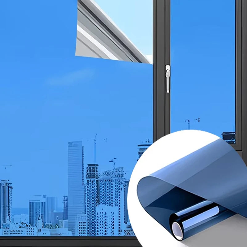 Insulating Transparent Glass Film Is Suitable For Sun Shading UV Protection And Privacy Protection In Glass Balconies And Rooms. Qme lanyin 40cmX1m