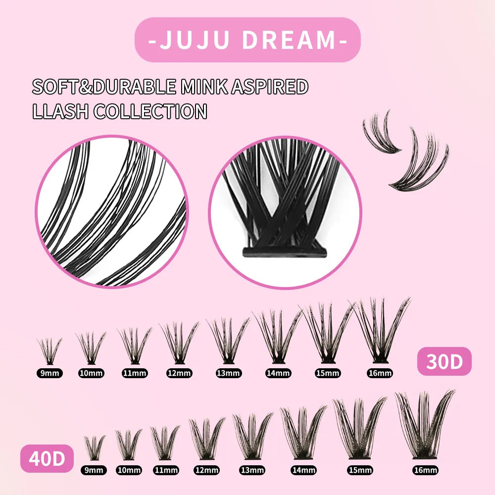 3D DIY Cluster Lash Glue-free Self-adhesive Curling Lengthening Qme