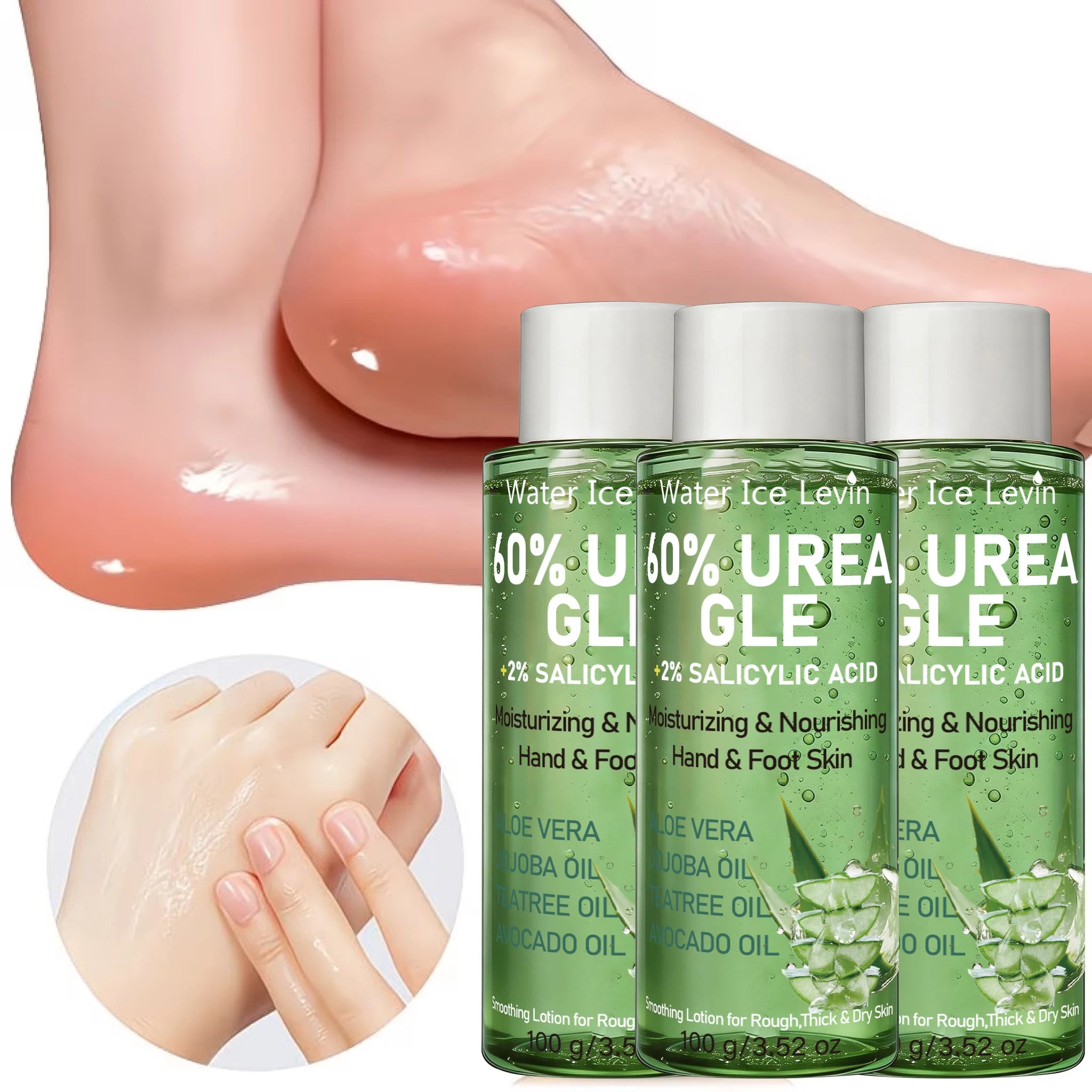 Urea Salicylic Acid Hand Foot Cream Aloe Jojoba Oil Infused Hydrating Soften Dry Cracked Rough Skin Daily Repair Gel 100g Qme