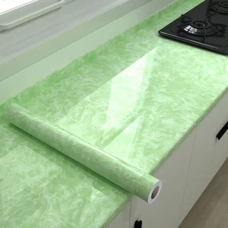 Kitchen Oil-Proof Film Stove Waterproof Moisture-Proof Self-Adhesive Wallpaper Countertop Cabinet Renovation Tile Marble Sticker Qme