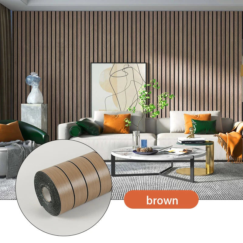 3D Wall Sticker Background Wall Decoration Wallboard Self-adhesive Waterproof Thickening Partition Wallpaper 3M New Grille Qme brown 40cmX3m