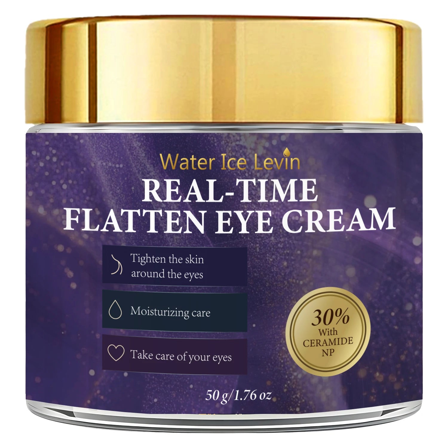 Real-Time Flatten Eye Cream, Firming & Moisturizing with Collagen, Caffeine, Retinol & Hyaluronic Acid Qme PURPLE 50g