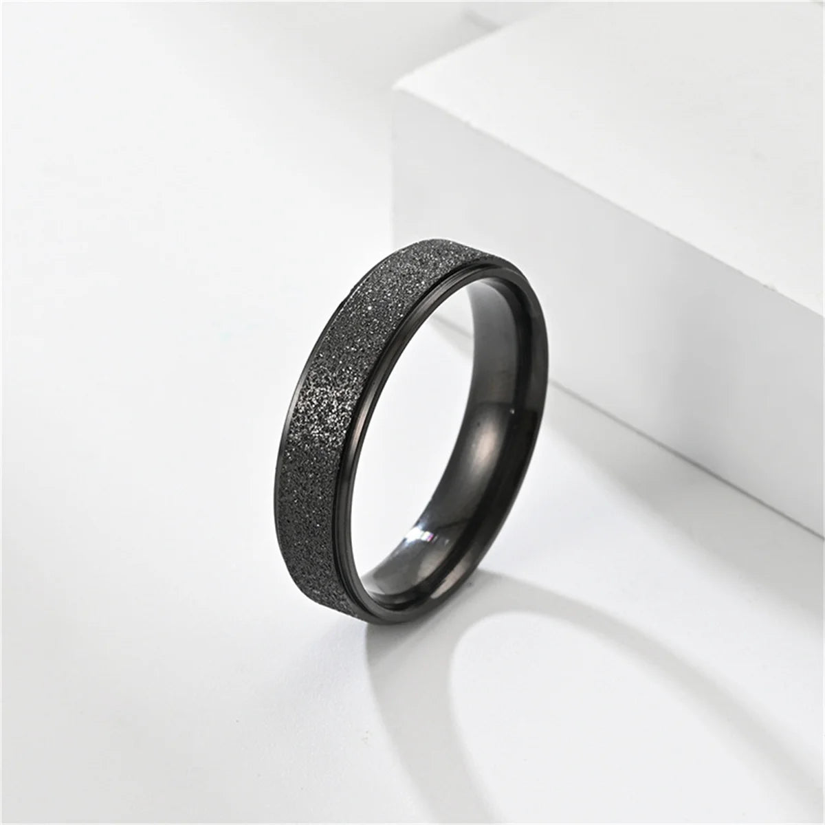 Cool 6MM Anxiety Relief Spinner Ring for Women and Man Stainless Steel Sand Blast Glitter Finish Gold Color Fidget Ring Band Qme hei 7