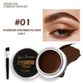 Waterproof Brow Pomade Gel Brush Long-lasting Natural Tint Shaping Qme 01Brown