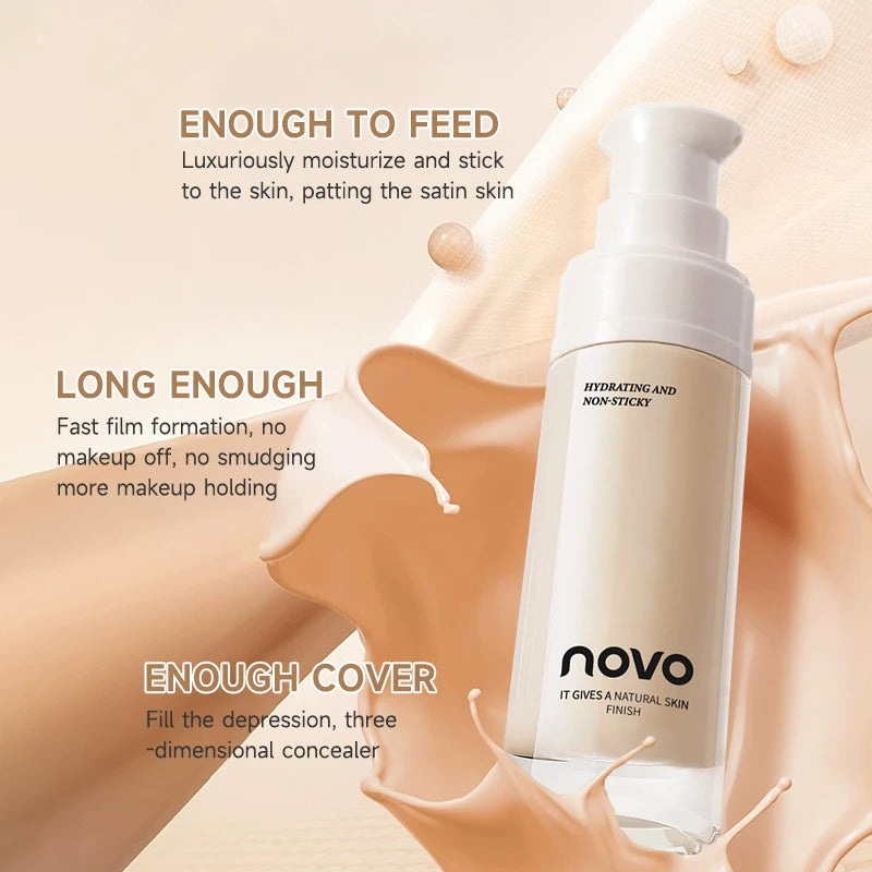 Hyaluronate Liquid Foundation,Long-Lasting Concealer Bb Cream,Vitamin E Nourishing,Water-Resistan,Buildabl,Improves Uneven Skin Qme