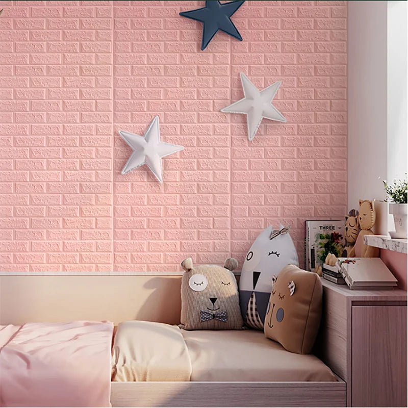 70X100CM Size Self Adhesive Wallpaper for Wall Background Decor Bedroom Living Room DIY 3D Faux Brick Decorative Wall Stickers Qme