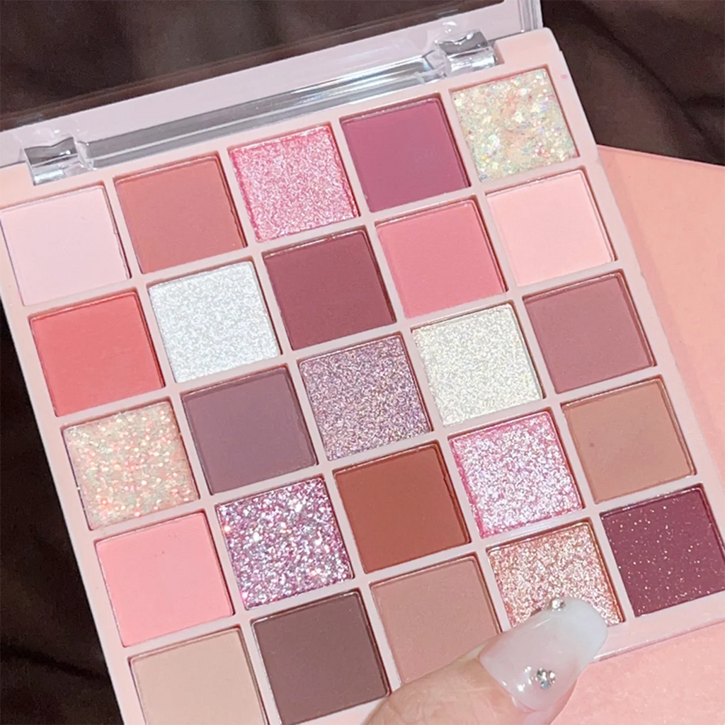 25-Color Eyeshadow Palette Matte Shimmer Neutral Browns Grays Eye Qme