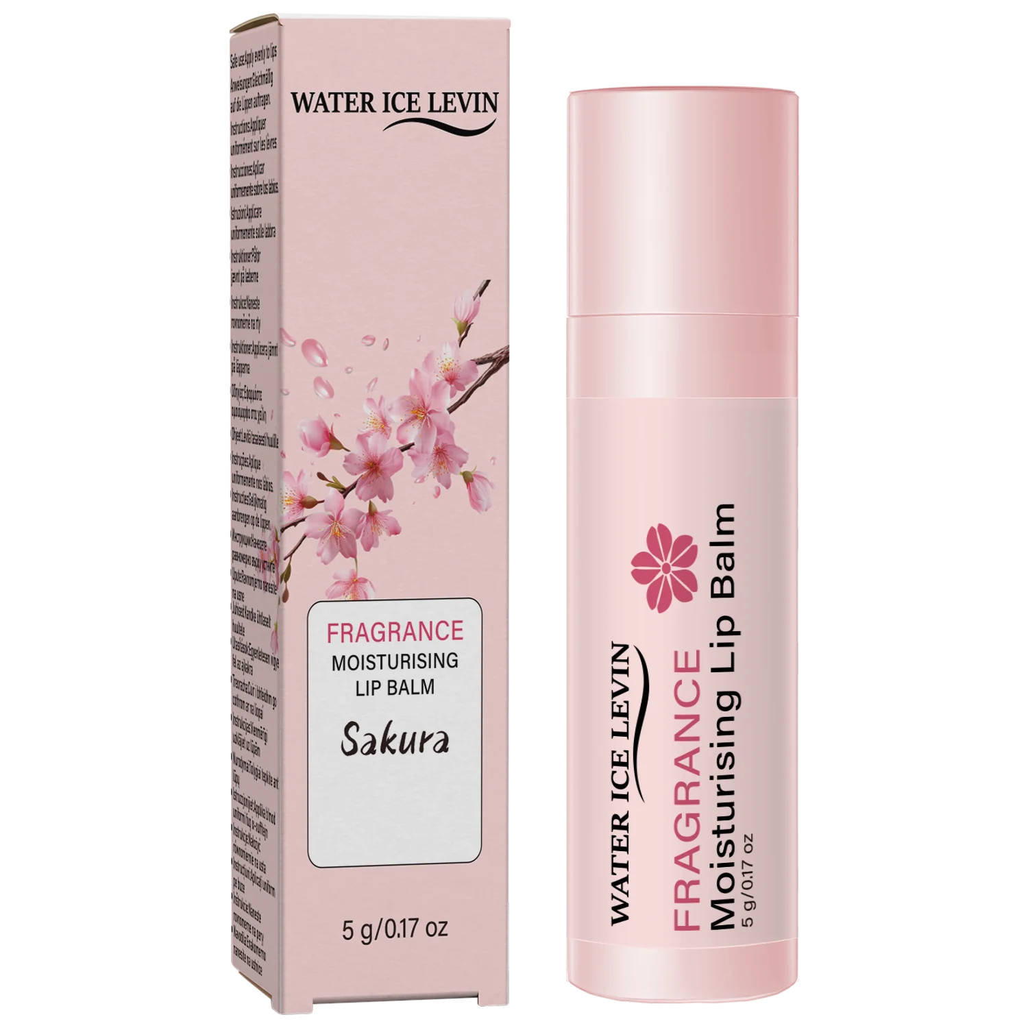 Water Ice Levin Sakura Fragrance Lip Balm Long Lasting Moisturizing Collagen Nourish Chapped Lips Qme Red 5g