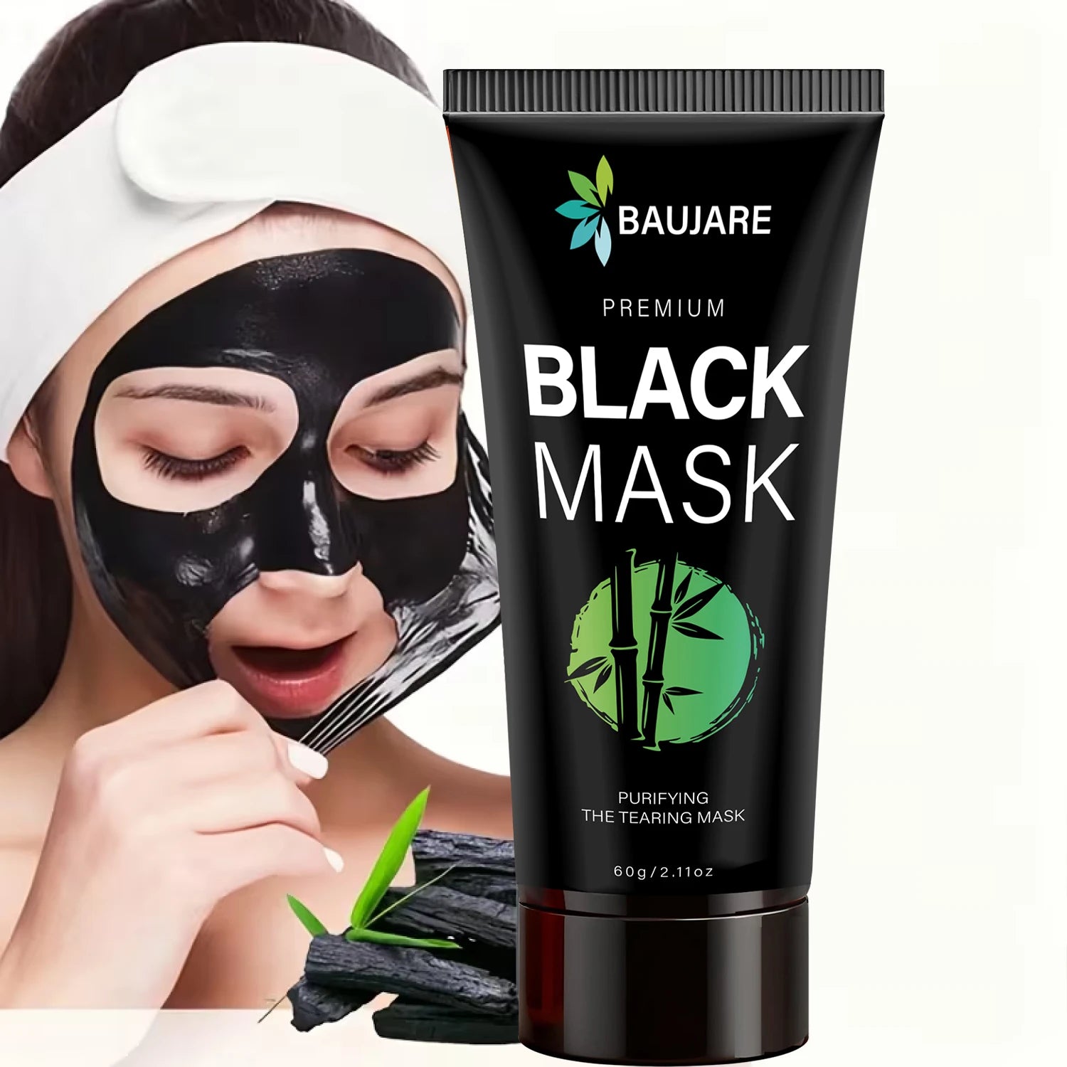 Premium Blackhead Peel Off Mask with Charcoal & Centella, Deep Cleansing & Purifying for Smooth Skin, All Skin Types. Qme