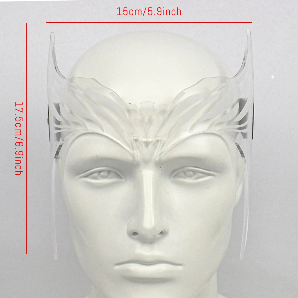 Superhero Scarlet Witch Glowing Mask Cosplay Headwear Acrylic Helmet Halloween Party festival Rave Outfit Props Accessories Qme