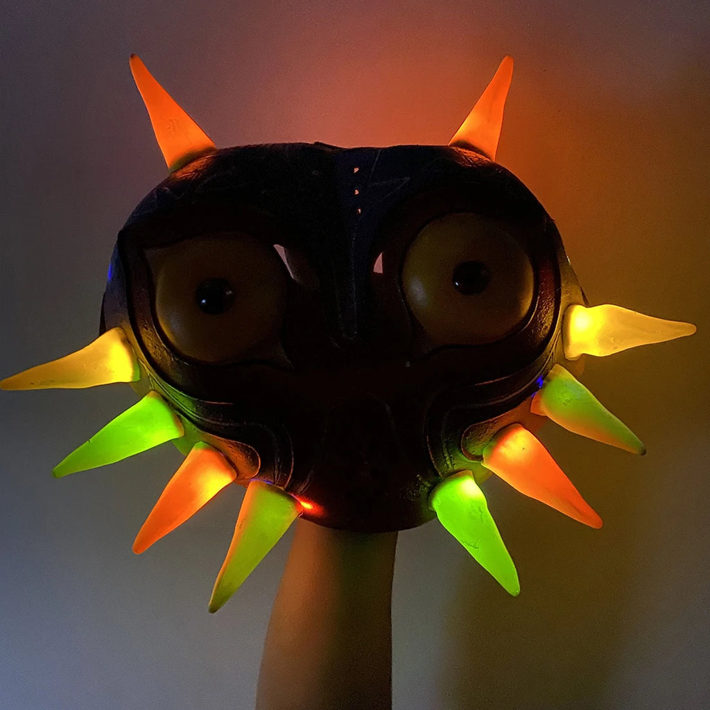 P-Jsmen The Legend of Zelda Majora Led Mask Game Cosplay Latex Face Cover for Adults Kids Halloween Cosplay Props Qme