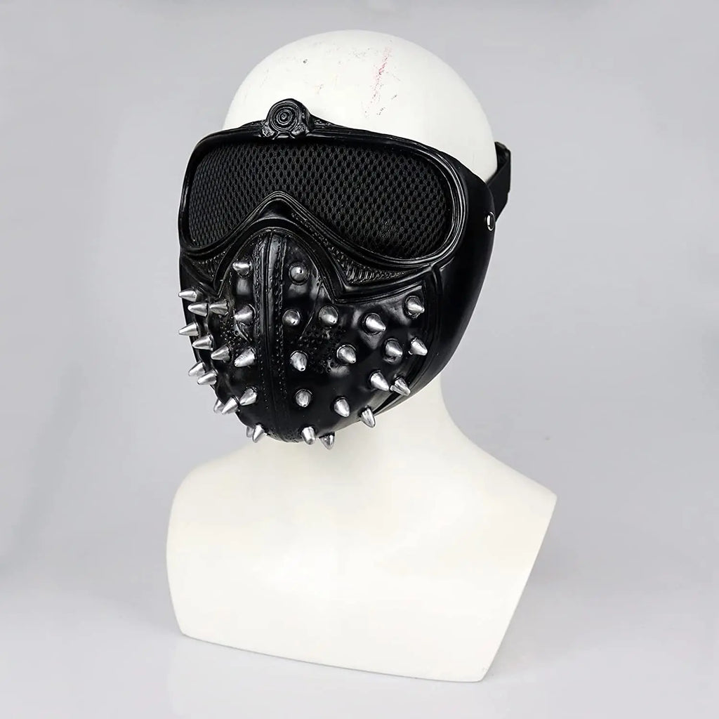 Game Watch Dogs 2 Marcus Wrench Cosplay Resin LED Mask 25 Kinds Of Led Expression Light Rivet Masks Qme