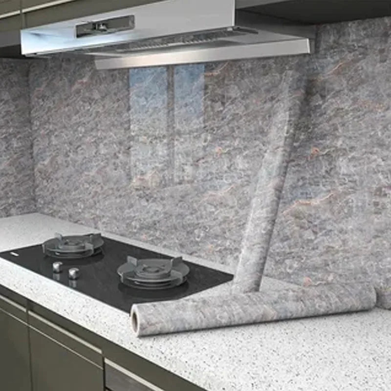 For Kitchen Room Decoration Oil Proof Waterproof PVC Self-adhesive High Temperature Resistance Wallpaper 60cm Stickers Home Qme