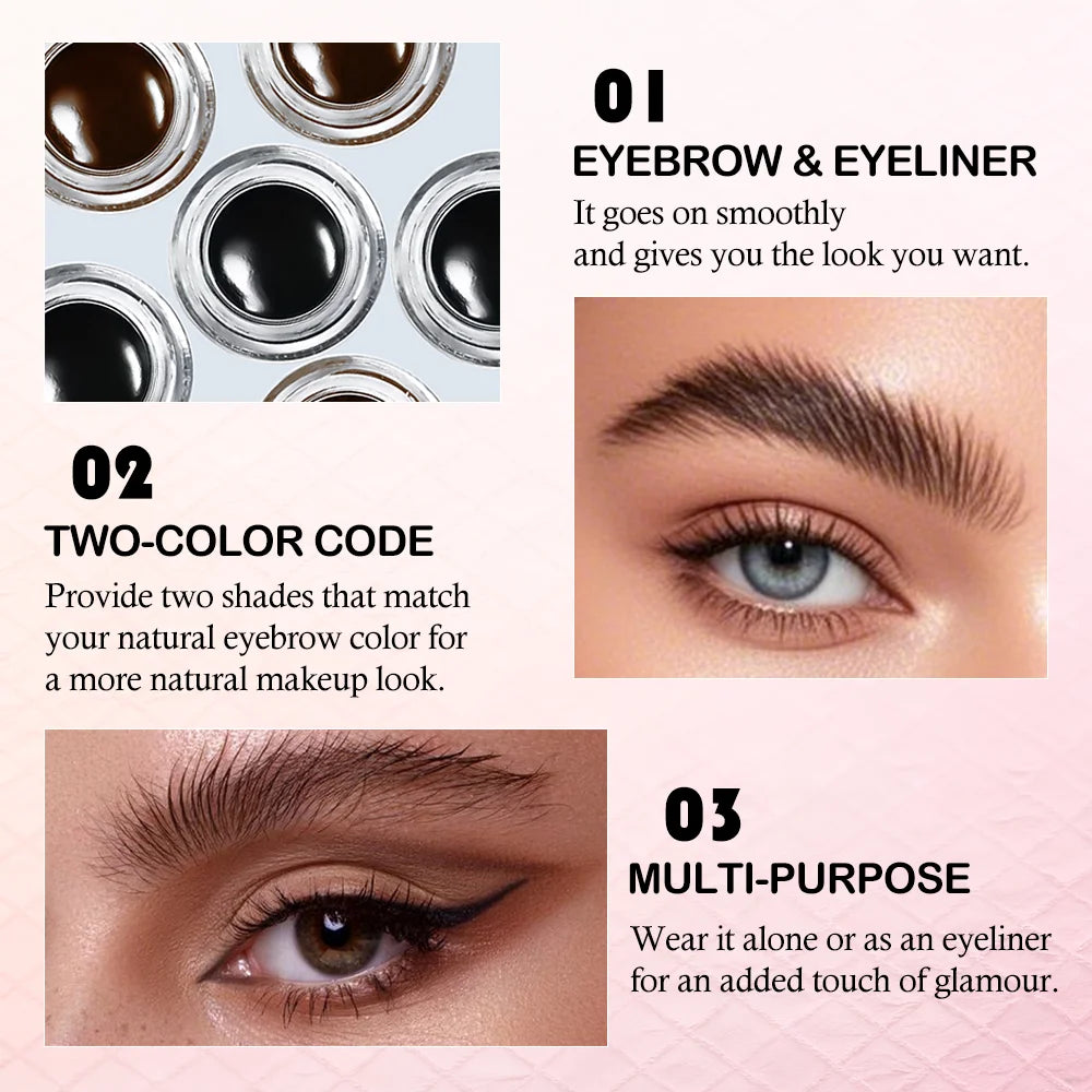 Waterproof Brow Pomade Gel Brush Long-lasting Natural Tint Shaping Qme