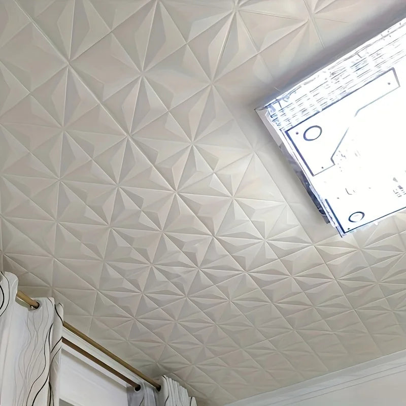 35*35cm 3d Room Decor Warm Decoration Self-adhesive Wall Stickers Ceiling Background Foam Waterproof Anti-collision Wallpaper Qme