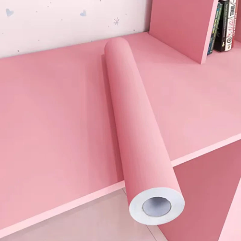 1 Roll Waterproof Stain Resistant Self-adhesive Macaron Wallpaper Qme