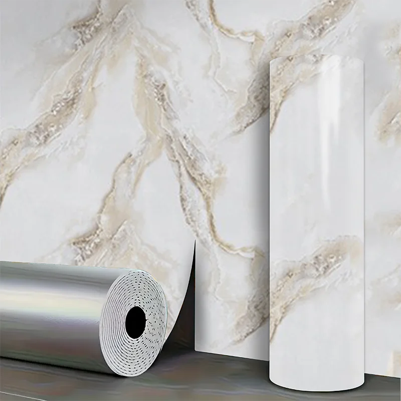 Marble Pattern Wall Panel Peel and Stick Wallpaper Decorative European Style Wall Art for Living Room Bedroom Home Decoration Qme CST-017 40cmx3m