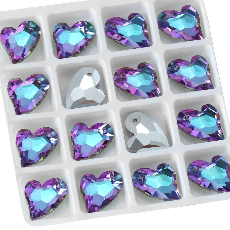 12Pcs Austria Crystal Pendant Loose Rhinestone Beads Charms Glass Jewelry Gems Stones for DIY Necklace Jewelry Making 11Styles Qme 6261 001VB