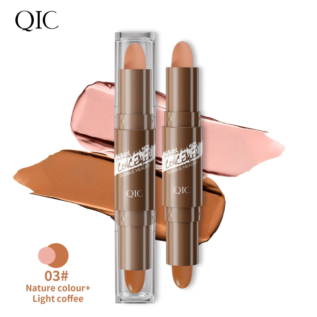 Double-ended dual-purpose high-light trimming stick, three-dimensional contour, nose shadow, facial shape, brighten and trimming Qme Q525-3