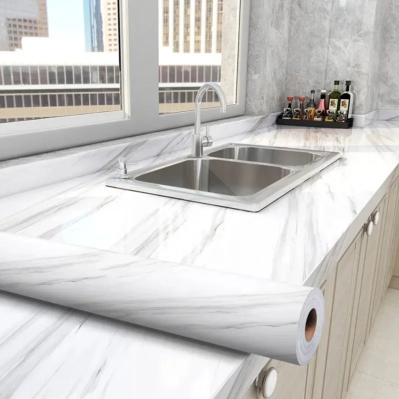 Self Adhesive Waterproof and Oil Resistant Wallpaper for Bathroom Kitchen Living Room PVC Wall Sticker Cabinet Wallpaper Qme