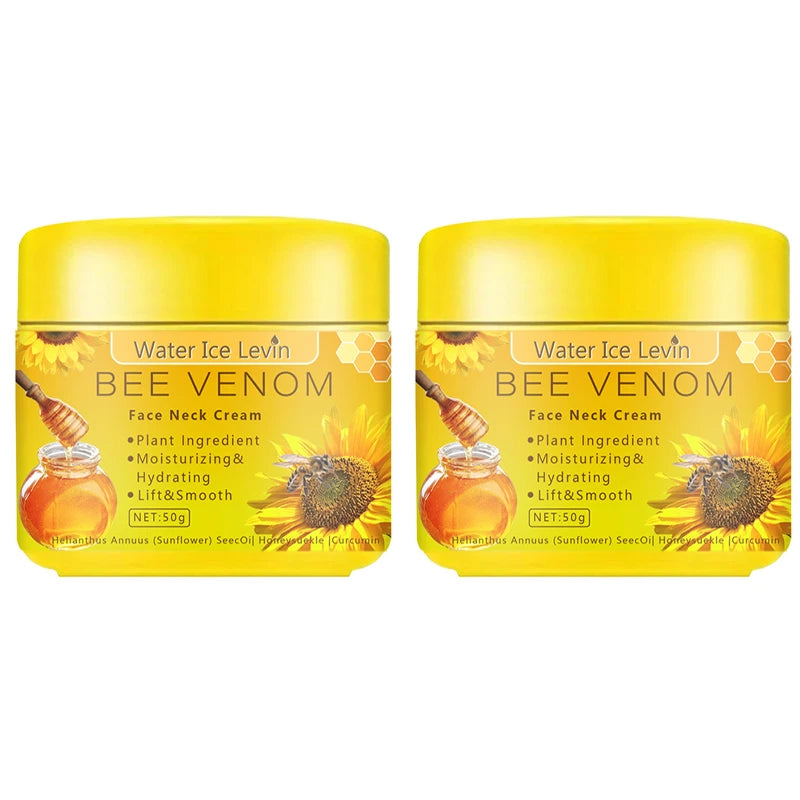 Bee venom Neck cream Moisturizing Sagging Improvement Reduce Fine Lines Damaged Skin Repair Facial Cream Nourishing Skin Care Qme Two bottles