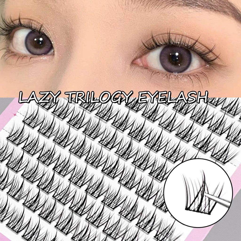 3D Wispy False Eyelashes DIY Self-adhesive In-glue Easy Apply Qme