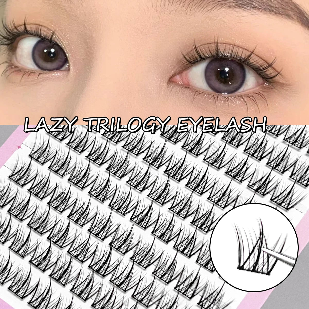 3D Wispy False Eyelashes DIY Self-adhesive In-glue Easy Apply Qme