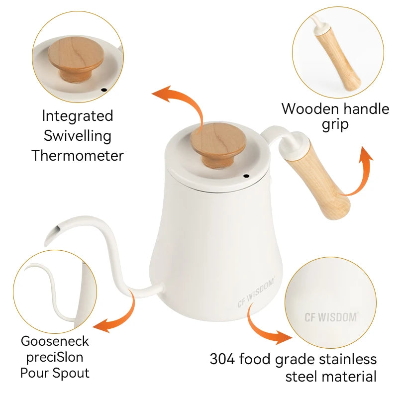 Japanese Pour Over Kettle Tea Coffee Gooseneck Design Precise Brewing Qme