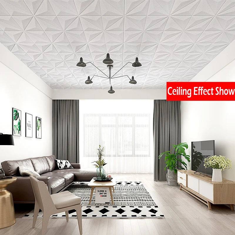 35*35cm 3d Room Decor Warm Decoration Self-adhesive Wall Stickers Ceiling Background Foam Waterproof Anti-collision Wallpaper Qme