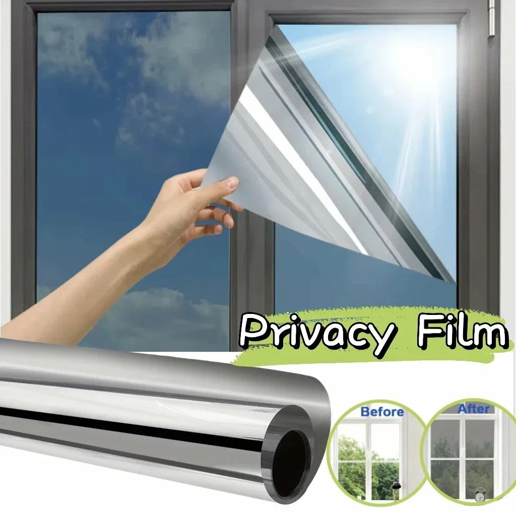 One-Way Vision Window Film Home Sun Protection And Heat Insulation Window Film Sunshade Privacy And UV Protection Window Film. Qme