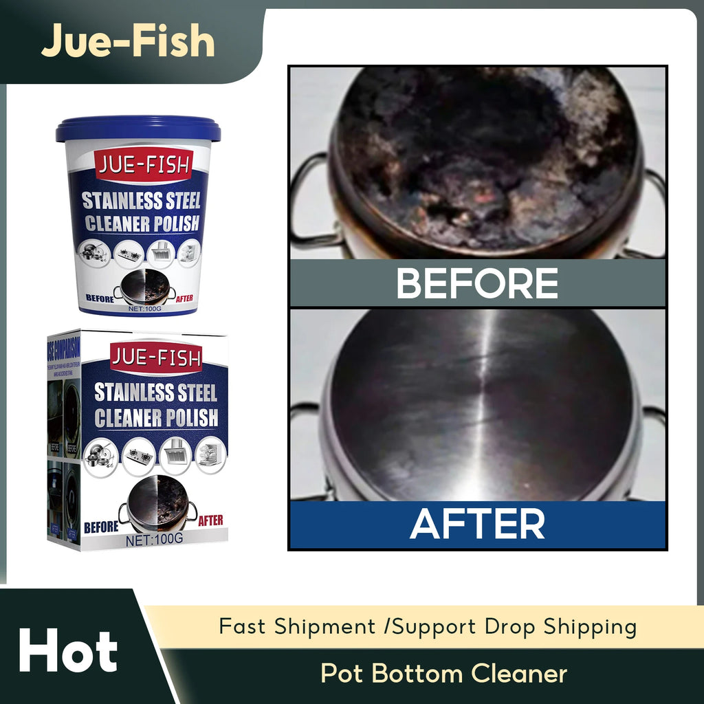 Pot Bottom Cleaner Stainless Steel Cookware Black Rust Clean Oil Descaling Polish Metal Surface Stainless Steel Cleaning Paste Qme