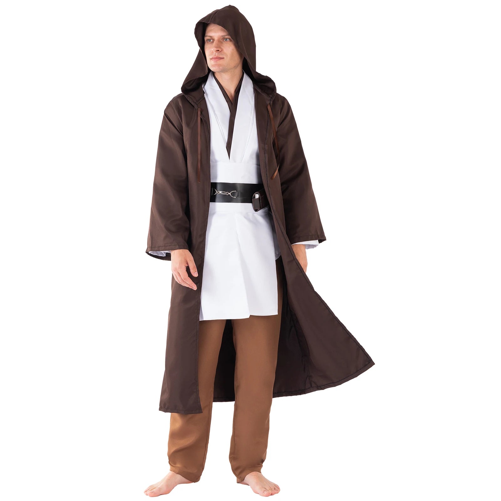 P-Jsmen Jedi Cosplay Costume Anakin Skywalker Replica Hooded Brown Cloak Robe Women Men Halloween Outfits Clothes Qme