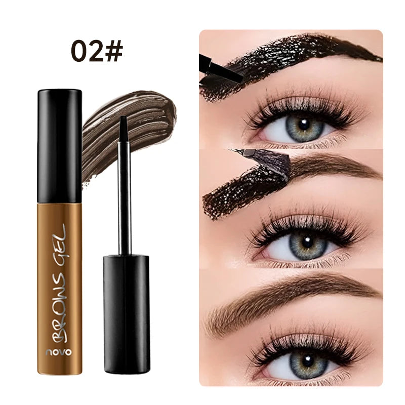 Long-Lasting Eyebrow Tint Gel, Waterproof, Semi-Permanent, Quick-Dry Transfer, Eyebrow Tattoo Beauty Cream, All Skin Types Qme 02