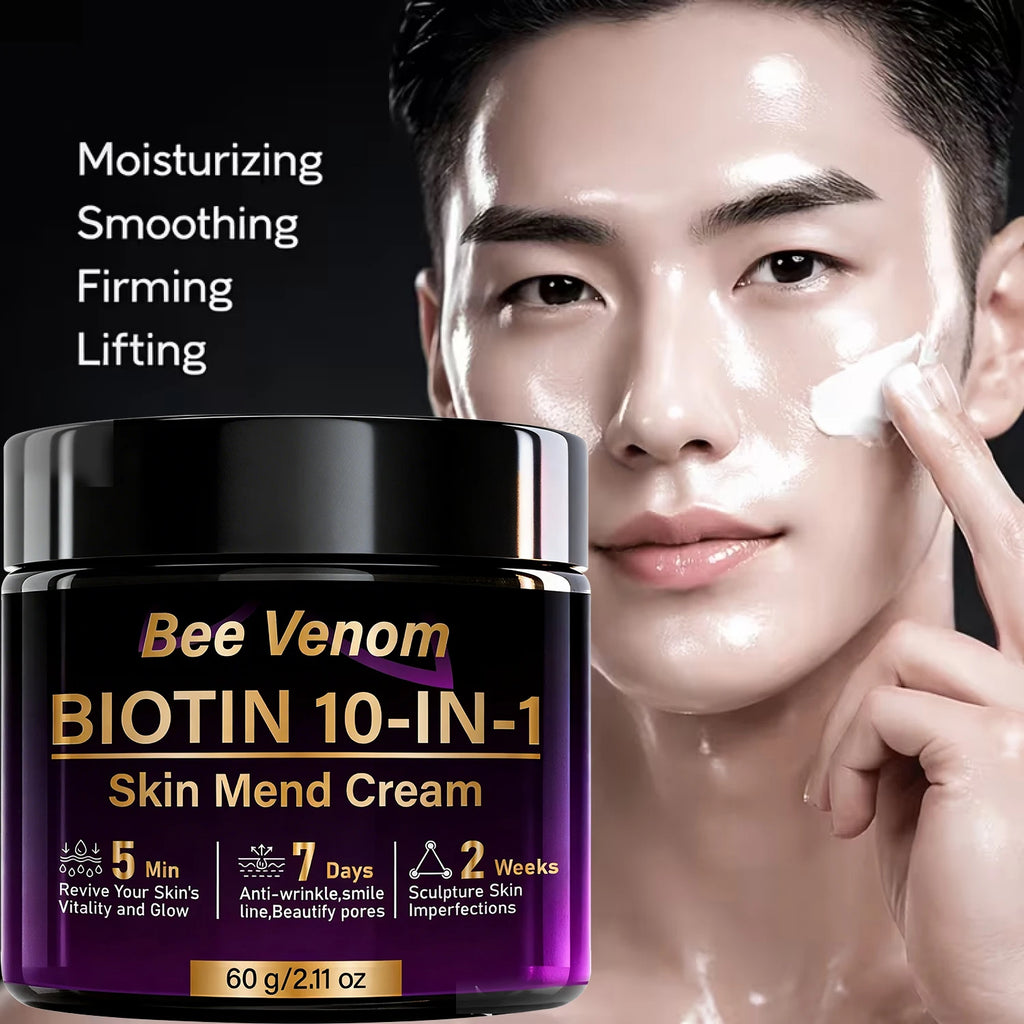 Bee Venom Biotin 10-in-1 Skin Mend Cream, Anti-Wrinkle & Anti-Aging, Fast Revitalizing & Firming, 5 Min Glow Qme