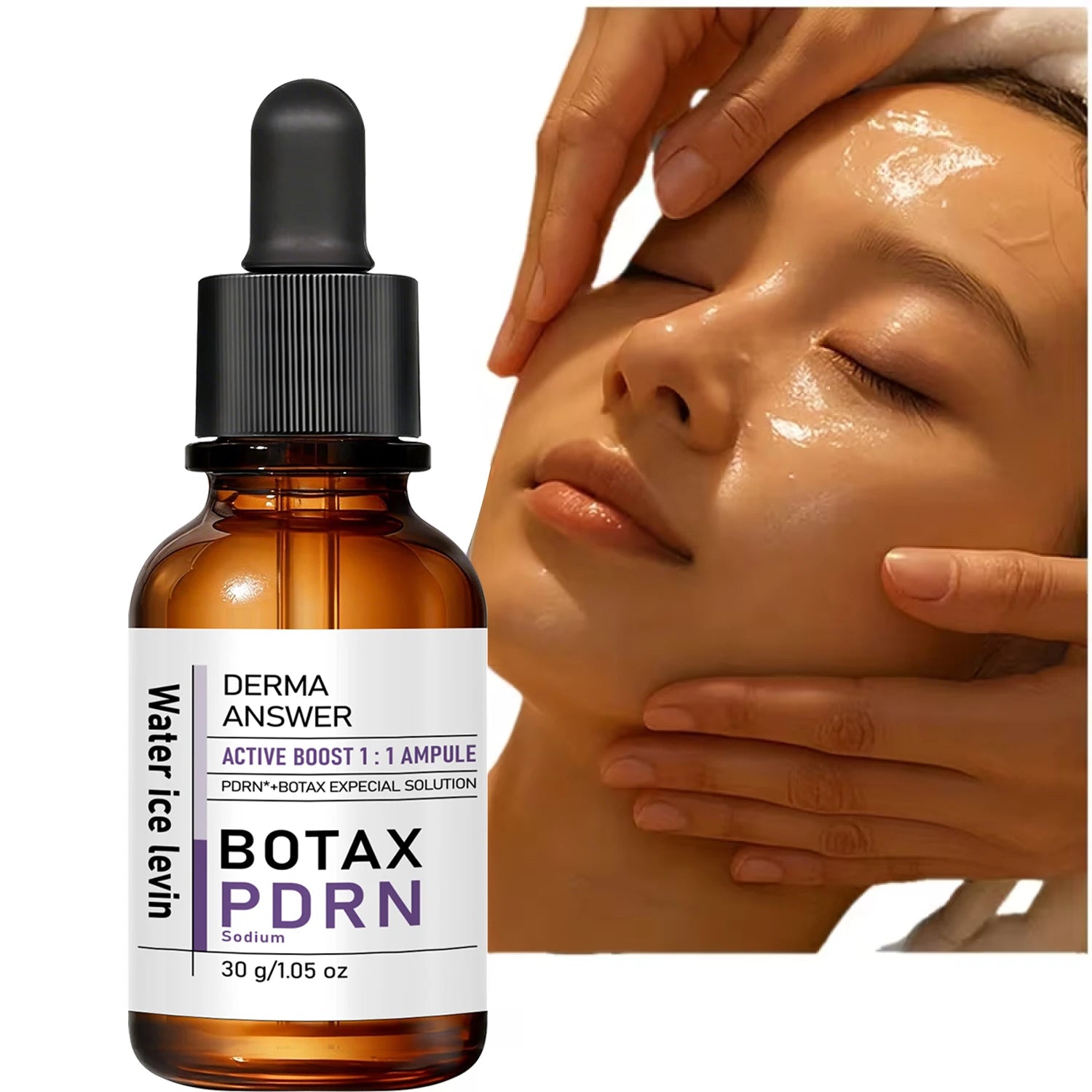 DERMA ANSWER Active Boost 1:1 Ampoule, PDRN & Botax Face Care Oil with Hyaluronic Acid & Niacinamide Qme