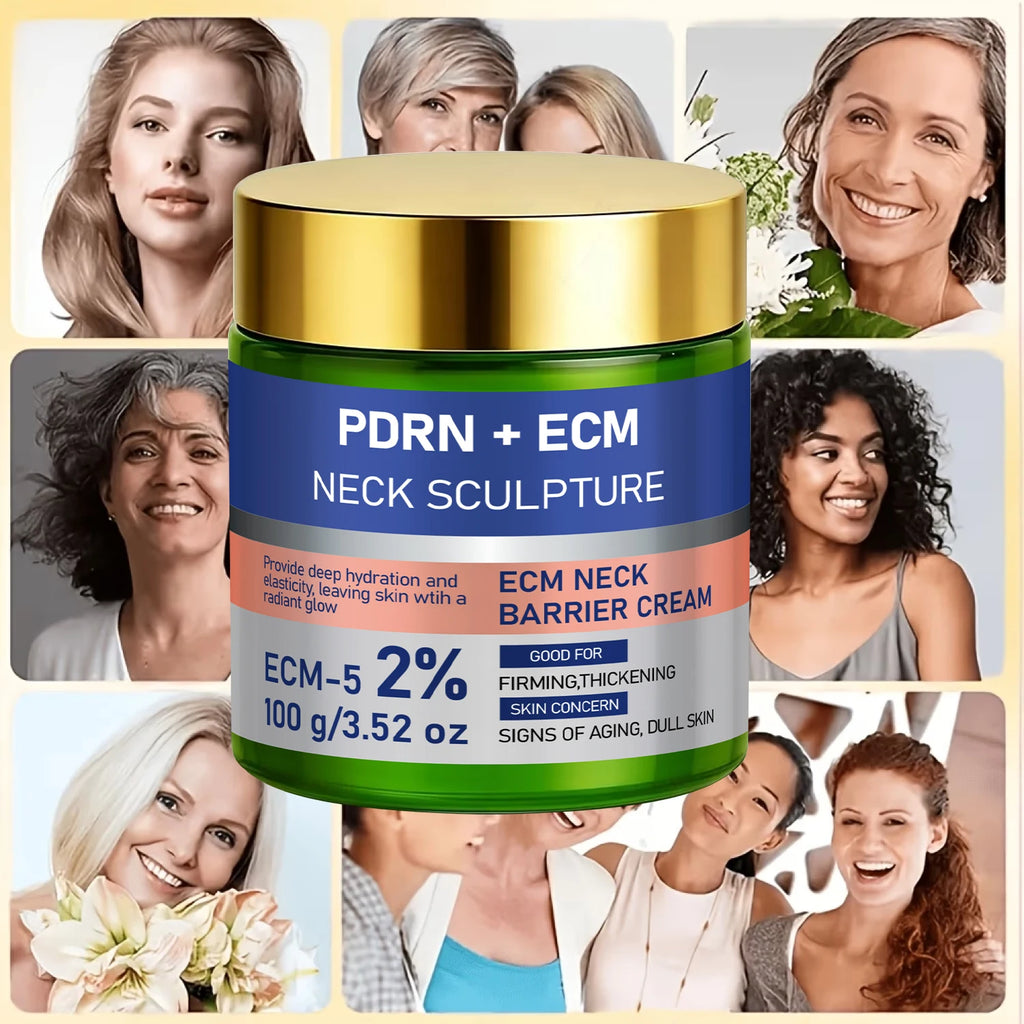 2% ECM-5 PDRN Neck Barrier Cream, Deep Hydrating Firming Anti Dull Aging Neck Skin Care Qme