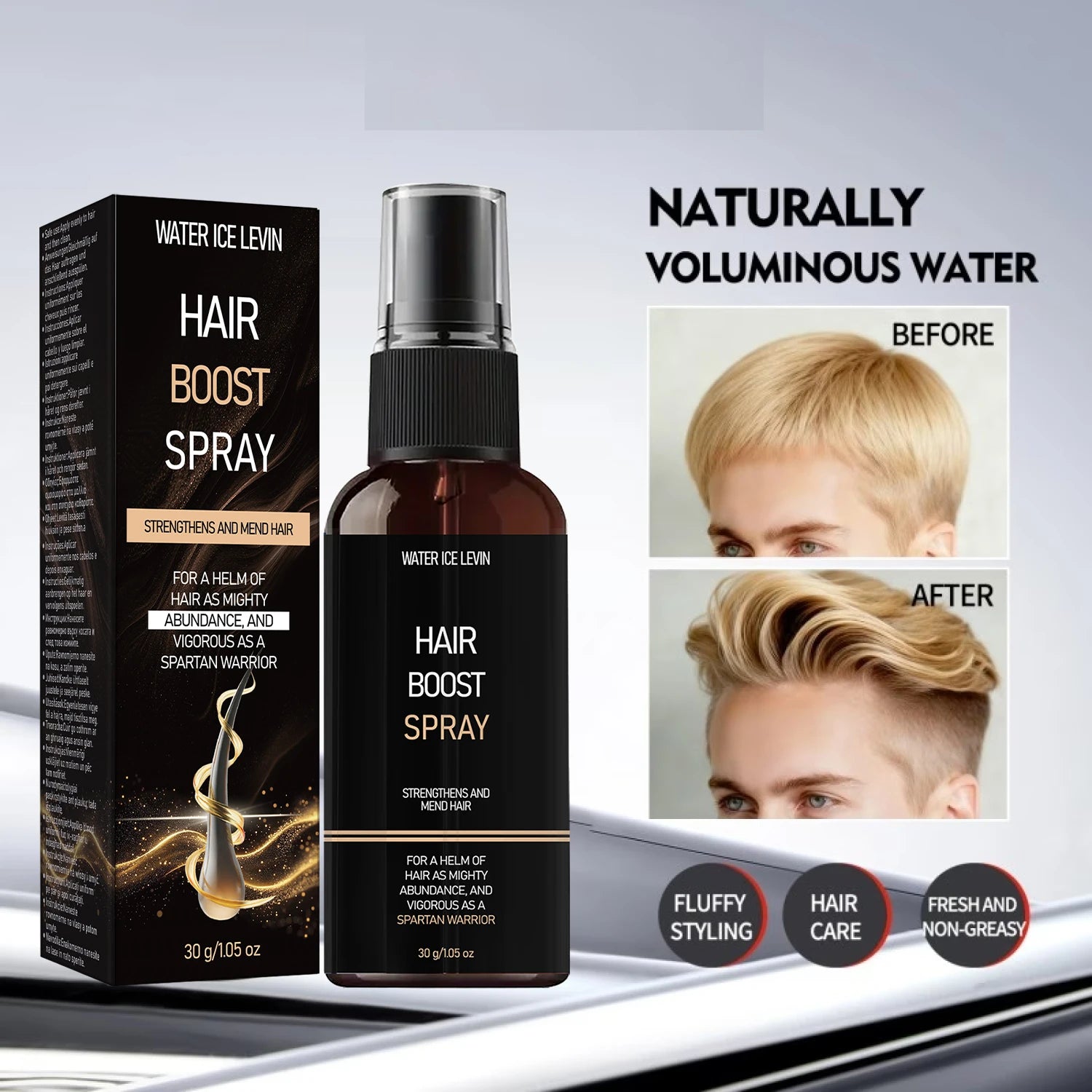 Hair Boost Spray, Strengthens & Repairs Hair with Biotin, Keratin & Hyaluronic Acid for Healthy Hair Qme