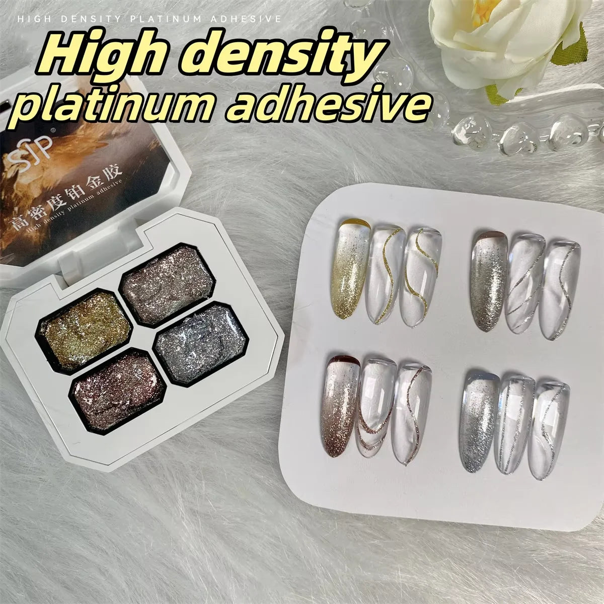 4 Colors Solid Nail Polish Palette Peelable UV LED Lacquer Salon Gel Qme