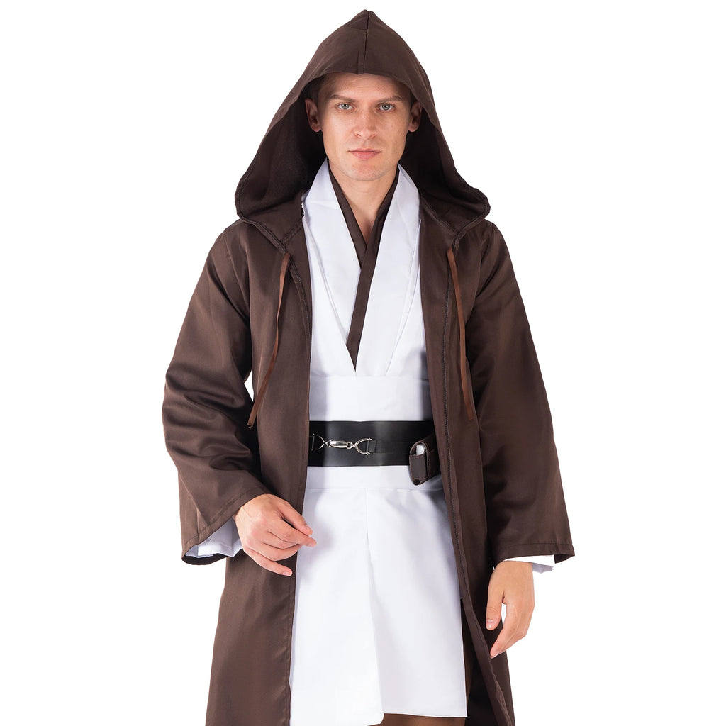 P-Jsmen Jedi Cosplay Costume Anakin Skywalker Replica Hooded Brown Cloak Robe Women Men Halloween Outfits Clothes Qme