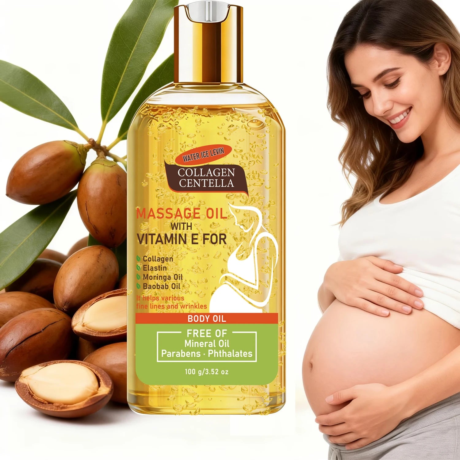 Mineral Oil Free Centella Collagen Massage Oil, Hydrating Firming Anti Fine Line Body Care Qme