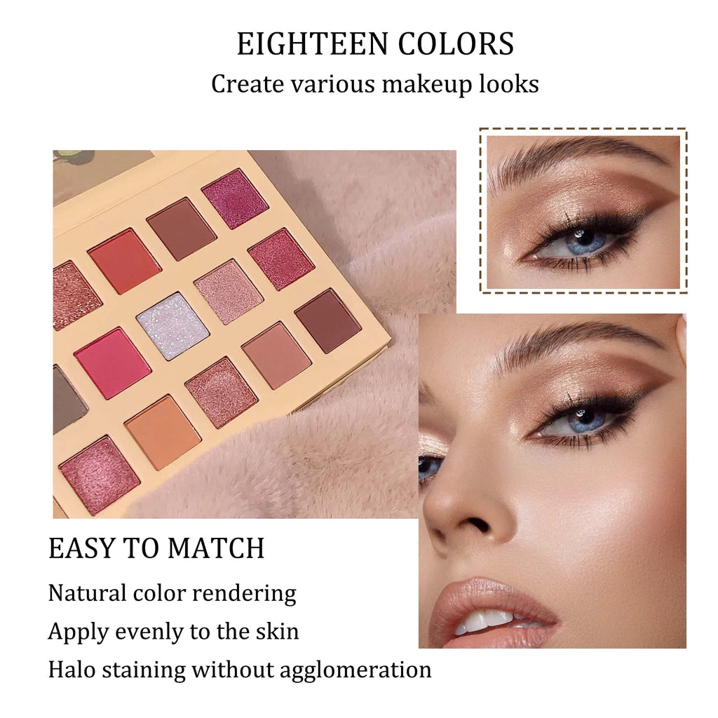 18-Color Cat Eyeshadow Palette Affordable Pearlescent Matte Designed Qme