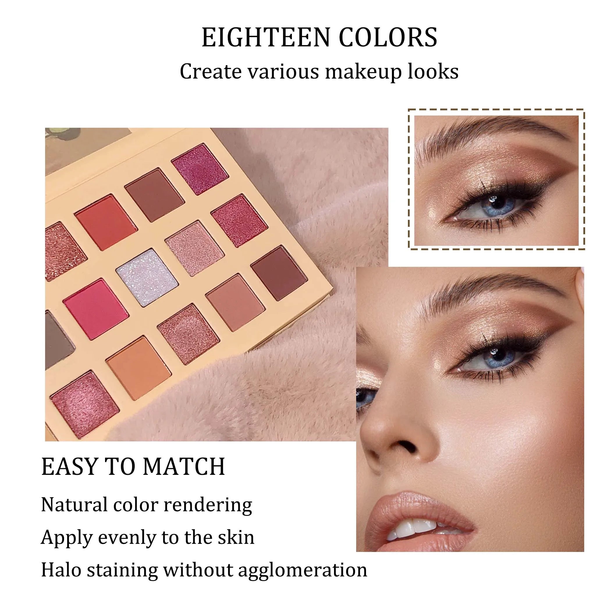 18-Color Cat Eyeshadow Palette Affordable Pearlescent Matte Designed Qme