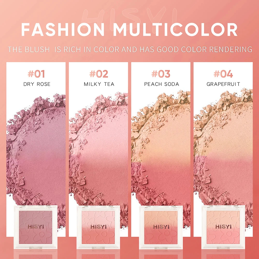 Korean Gradient Blush Highlighter Palette Makeup Soft Nude Glow Qme