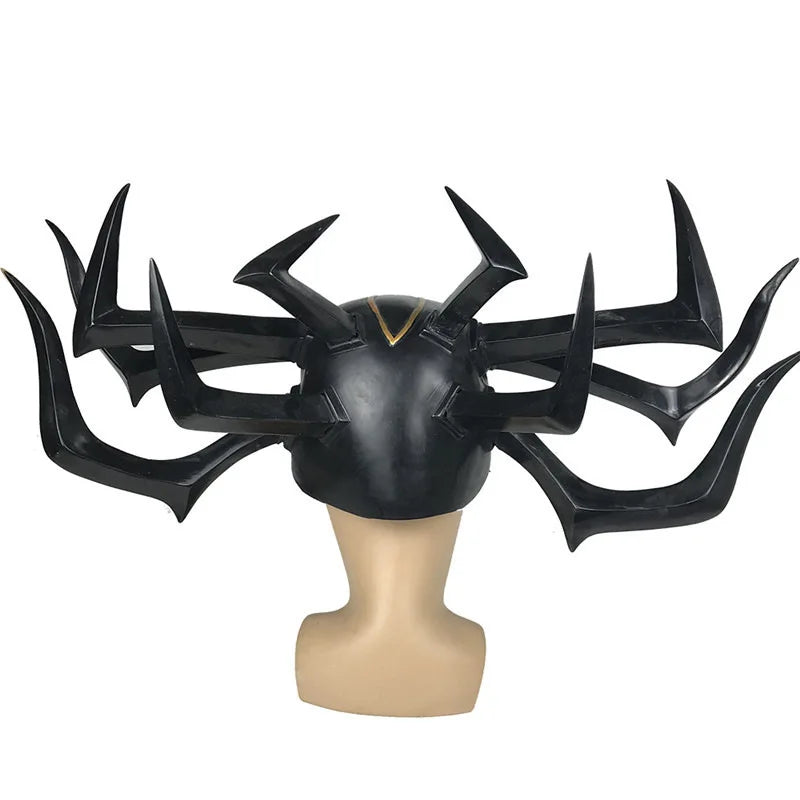 Movie Thor 3 HeLa Cosplay Helmet Death Goddess PVC Headdress Legends Hela Mask Adult Women Halloween Party Performance Props Qme
