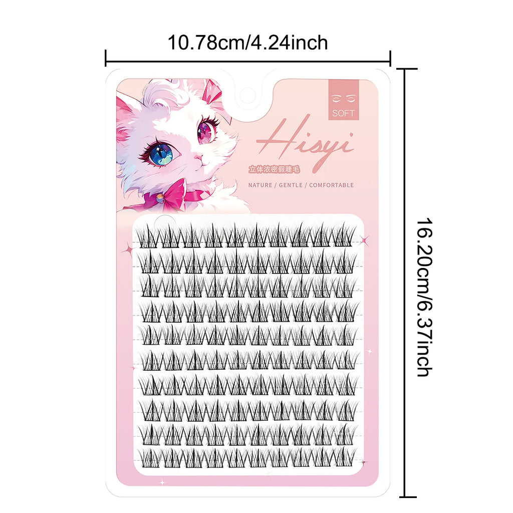 3D Wispy False Eyelashes DIY Self-adhesive In-glue Easy Apply Qme