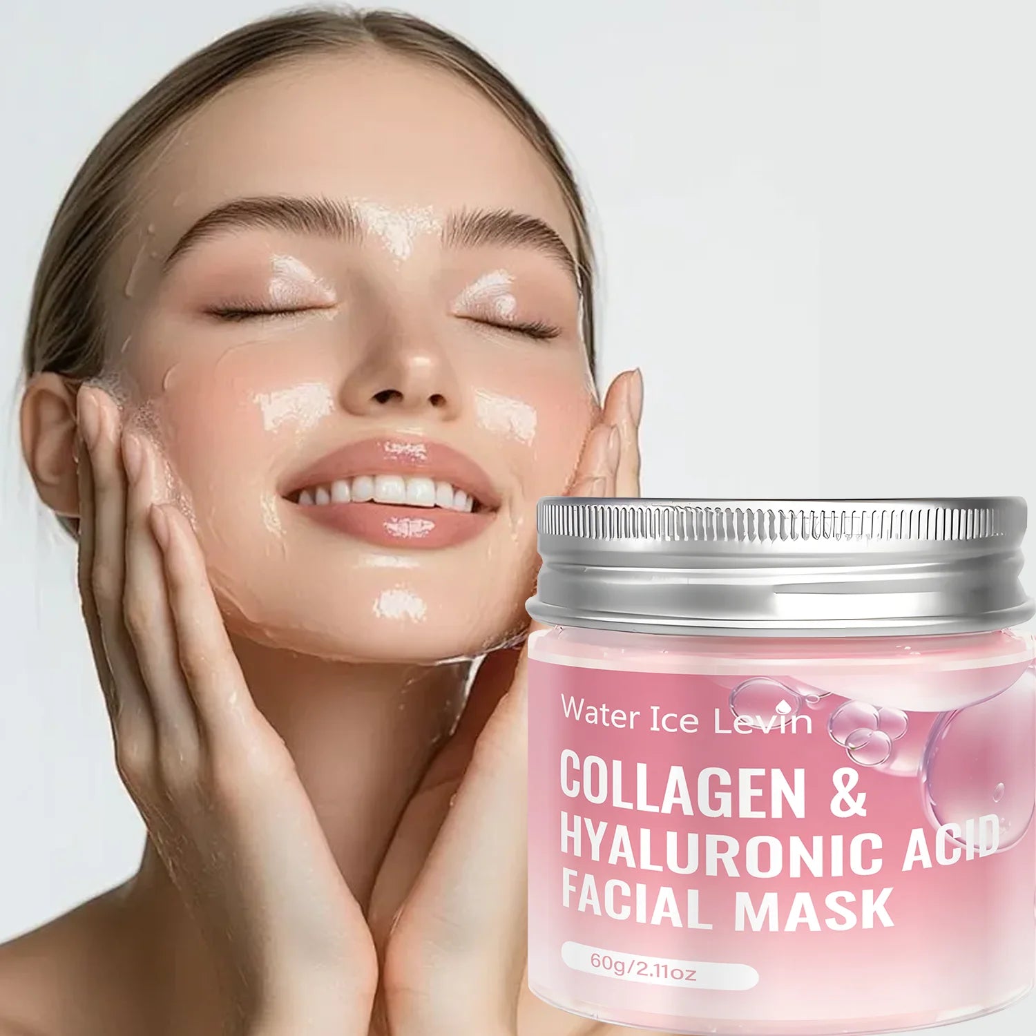 Water Ice Levin Collagen Hyaluronic Acid Facial Mask 60g Niacinamide Hydrating Firming Moisturizing Skin Care Mask Qme